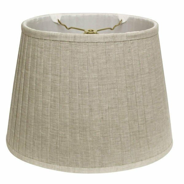 Homeroots 14 in. Slanted Oval Paperback Linen Lampshade, Cream 469714